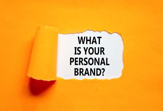 What is your personal brand symbol. Concept words What is your personal brand on beautiful white paper. Beautiful orange paper background. Business, what is your personal brand concept. Copy space.