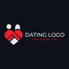 online dating website logo design vector format
