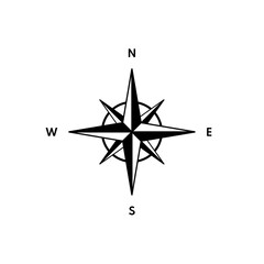 compass, compass rose, world directions - vector illustration - obrazy, fototapety, plakaty