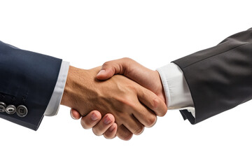 Businessman handshake isolated on transparent background