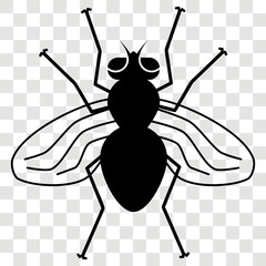 hornet, fly, insect, pest. house fly insect.Insects silhouette. Black stencils shapes of bugs. Eps 10