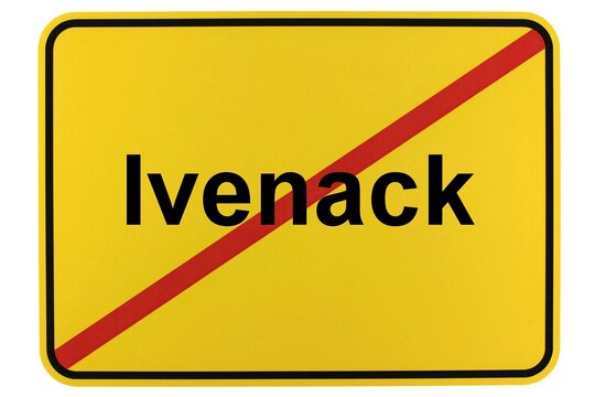Illustration eines Ortsschildes der Gemeinde Ivenack in Mecklenburg-Vorpommern