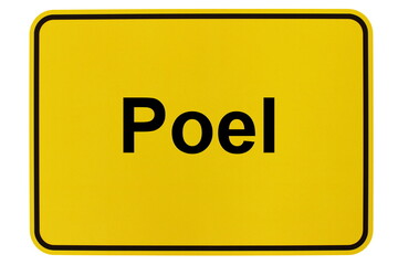 Illustration eines Ortsschildes der Gemeinde Poel in Mecklenburg-Vorpommern