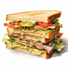 Obraz premium ham and sandwich