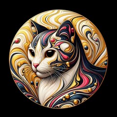 colorful cat marble
