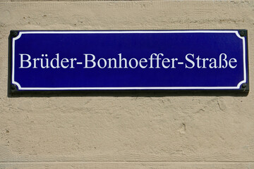 Emailleschild Brüder-Bonhoeffer-Straße