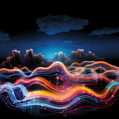 Neon Data Stream: The Flowing Rhythms of the Cloud