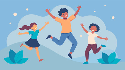 Joyful cartoon family enjoying outdoors winter scene vector illustration