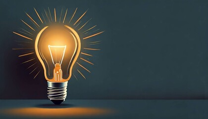 Light Bulb with background and Empty Space for Text