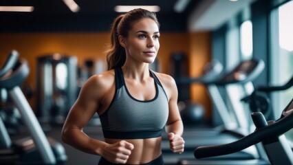Fototapeta premium woman exercising in gym ai generated