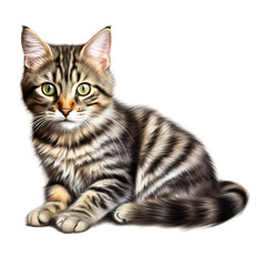 Obraz premium Tabby Cat Color Pencil Sketch