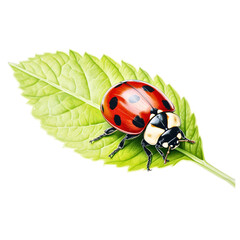 Naklejka premium Ladybug Color Pencil Drawing Sketch