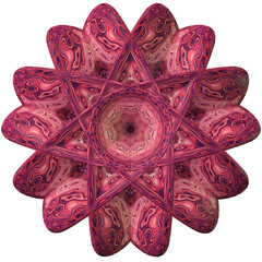 Abstract mandala shapes on transparent backgrounds. Highly detailed, symmetrical, luxurious and elegant designs. With shades of red, magenta, pink, black