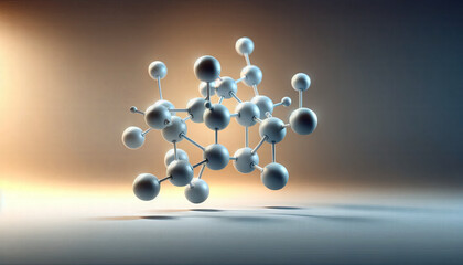 Minimalist Molecular Model: Sleek Graphic Interpretation