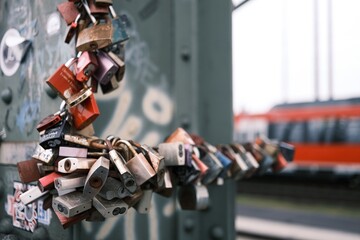 Liebesschlösser an einer Brücke in Köln Deutschland