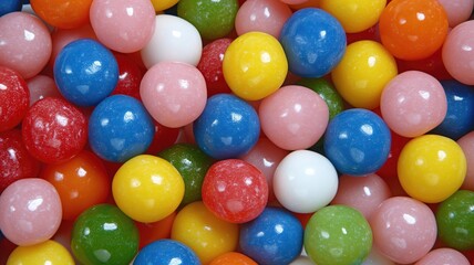 Fototapeta na wymiar Colorful gumballs in a close-up view
