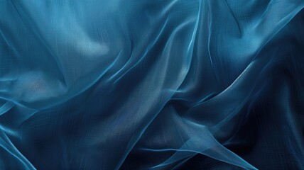 Close-up of blue synthetic fabric with a fine mesh texture