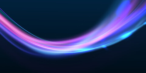 Racing cars dynamic flash effects city road with long exposure night ligh. Laser beams luminous abstract sparkling isolated on a transparent background.