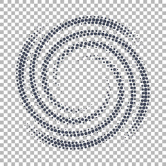 Halftone Spiral on Transparent Pattern, PNG Ready, Vector Illustration