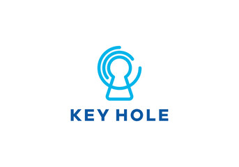simple key hold technology logo design template