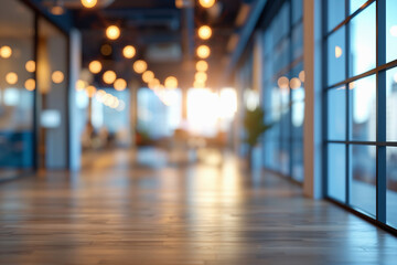  Beautiful defocused office background - office interior panoramic background.