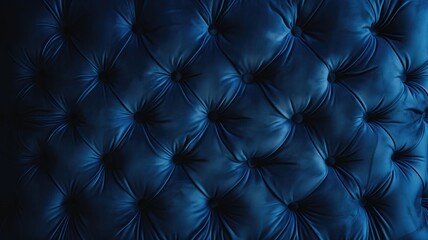 Fototapeta premium Blue tufted upholstery fabric in a diamond pattern