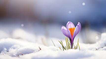 Delicate purple saffron flowers close-up. Rare purple and white striped crocus Pickwick grow on a flowerbed. Saffron harvest season. Beautiful floral background.