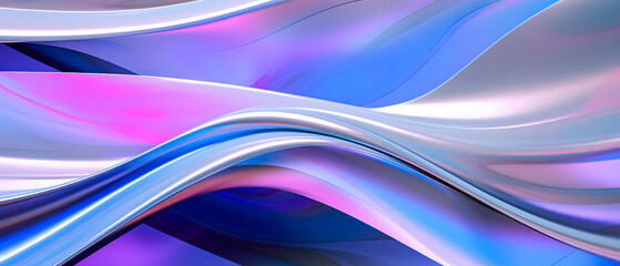 3D holographic waves wallpaper of abstract shapes