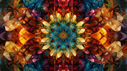 Vivid Fabric Abstraction Multicolor Kaleidoscopic Decoration in 3D