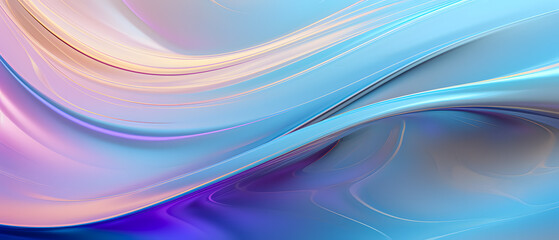 Fototapeta premium 3D holographic waves wallpaper of abstract shapes