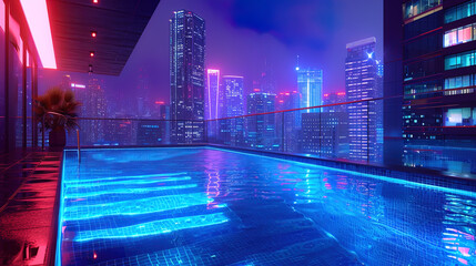 view of the city from a infinite pool