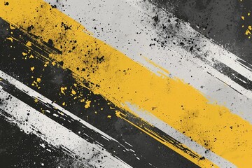 Dynamic yellow, grey, and black grunge pattern, ideal for the latest sportswear trends like racing, cycling, football, motocross, and travel. Versatile for backdrop, wallpaper, poster, banner design