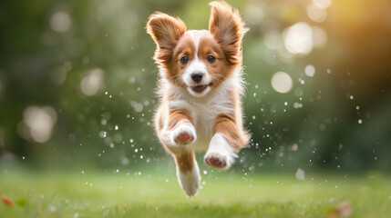 portrait of a jumping dog, ai