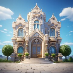 Obraz premium 3d rendering of a castle 