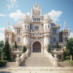 Fototapeta premium 3d rendering of a castle 