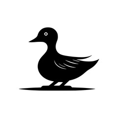 Silhouette Duck Vector illustration , duck isolated on white