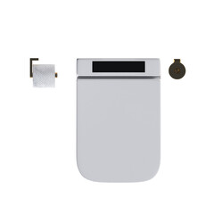 Lavatory pan isolated on a transparent background, bidet, 3D illustration, and CG render
