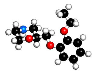Viloxazine drug molecule. 3D rendering.
