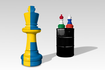 Chess made from Sweden, Hungary and Russia flags. 