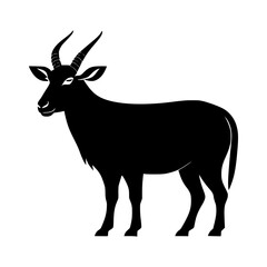 Goat Vector illustration Black Silhouette 