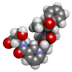 Serdexmethylphenidate chloride drug molecule. 3D rendering.