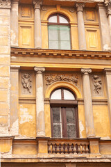 Fototapeta na wymiar architectural elements, balcony of an ancient building