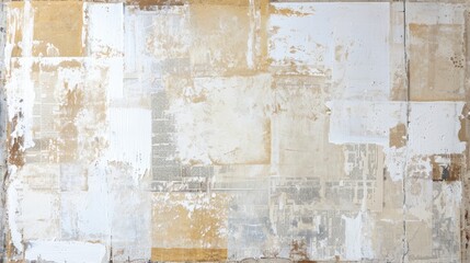 Generative AI, vintage grunge beige and white collage background. Different textures and shapes	
 - obrazy, fototapety, plakaty