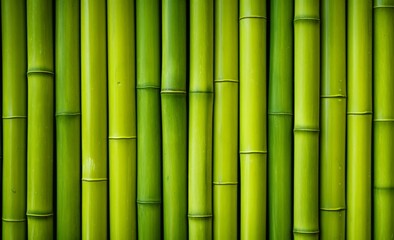 Green bamboo wall background. Close up of green bamboo wall texture.