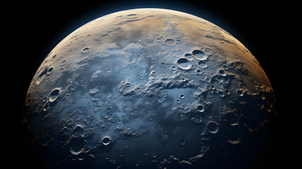 Naklejka premium Amazing close-up of the moon with space station