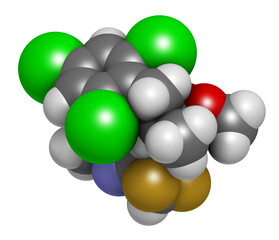 Pydiflumetofen fungicide molecule. 3D rendering.