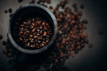 Granos de cafe natural