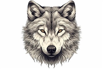 Head of a wolf. Styling the head for your design. Vector illustration, isolated objects. isolated on a white background
