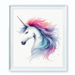 Unicorn horse isolated on white background