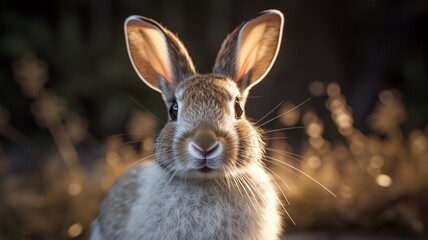 Obraz premium Rabbit animal in jungle High Generated AI photo